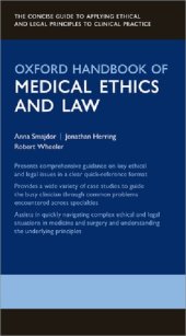 book Oxford Handbook of Medical Ethics and Law