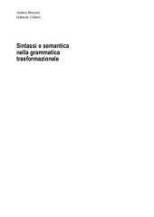 book Sintassi e semantica nella grammatica trasformazionale