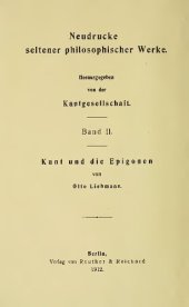 book Kant und die Epigonen