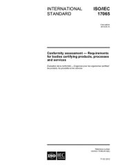 book ISO/IEC 17065:2012 Conformity assessment — Requirements for bodies certifying products, processes and services