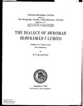 book The dialect of Awroman (Hawrāmān-ī Luhōn)