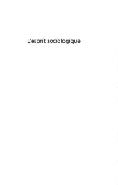 book L'esprit sociologique