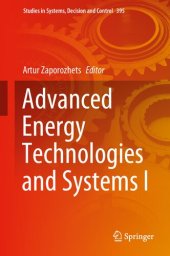 book Advanced Energy Technologies and Systems I