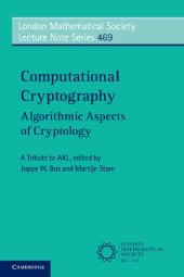 book Computational Cryptography: Algorithmic Aspects of Cryptology