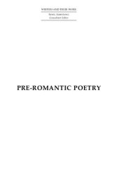 book Pre-Romantic Poetry