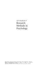 book APA Handbook of Research Methods in Psychology. Vol. 1 : Foundations, planning, measures, and Psychometrics