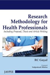 book Research Methodology For Health Professionals: Including Proposal, Thesis And Article Writing