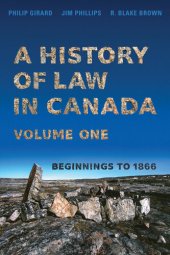 book A History of Law in Canada