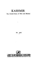 book Kashmir, the untold story of men and matters