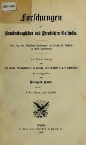 book Forschungen zur Brandenburgischen und Preußischen Geschichte (Neue Folge der "Märkischen Forschungen" des Vereins für Geschichte der Mark Brandenburg