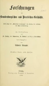 book Forschungen zur Brandenburgischen und Preußischen Geschichte (Neue Folge der "Märkischen Forschungen" des Vereins für Geschichte der Mark Brandenburg