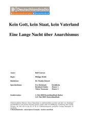 book Kein Gott, kein Staat, kein Vaterland: Eine lange Nacht über Anarchismus