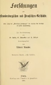 book Forschungen zur Brandenburgischen und Preußischen Geschichte (Neue Folge der "Märkischen Forschungen" des Vereins für Geschichte der Mark Brandenburg