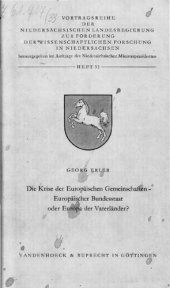 book Die Krise der Europäischen Gemeinschaften - Europäischer Bundesstaat oder Europa der Vaterländer?