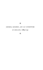 book Church, Kingship and Lay Investiture in England, 1089-1135