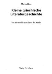 book Kleine griechische Literaturgeschichte: von Homer bis zum Ende der Antike