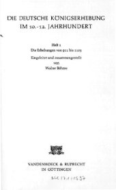 book Die Erhebungen von 911 bis 1105