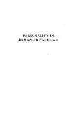 book Personality in Roman Private Law