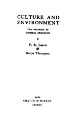 book Culture and Environment: The Training of Critical Awareness