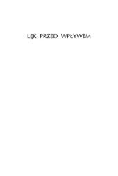 book Lęk przed wpływem. Teoria poezji