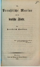 book Die preußische Marine und die deutsche Flotte