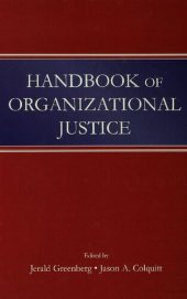 book Handbook of Organizational Justice