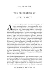 book The Aesthetics of Singularity