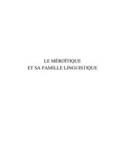 book Le méroïtique et sa famille linguistique