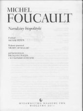 book Narodziny biopolityki [wykłady w Collège de France 1978-1979]