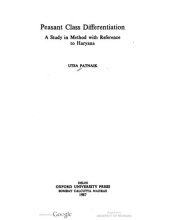 book Peasant Class Differentiation: a Study in Method with Reference to Haryana