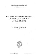 book On Some Issues of Method in the Analysis of Social Change