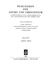 book Reallexikon für Antike und Christentum. Band XXVI, Nymphen - Pegasus: Sachwörterbuch zur Auseinandersetzung des Christentums mit der antiken Welt