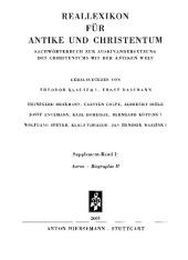 book Reallexikon für Antike und Christentum Suppl.-Bd. 1, Aaron - Biographie 2