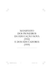 book Manifesto dos pioneiros da Educação Nova (1932) e dos educadores (1959)