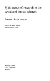 book Main trends of research in the social and human sciences. Part one: Social sciences