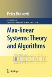 book Max-linear systems: Theory and algorithms