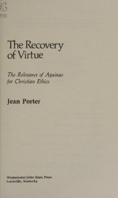 book Recovery of Virtue - Relevance of Aquinas for Christian Ethics