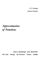 book Approximation of Functions