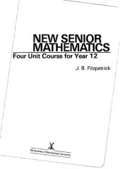 book New senior mathematics : four unit course for Year 12