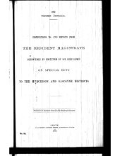 book Instructions to, and Reports from, the Resident Magistrate Despatched by Direction of his Excellency on Special Duty to the Murchison and Gascoyne Districts