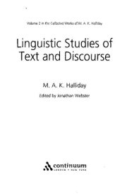 book Linguistic Studies of Text and Discourse: Volume 2 (Collected Works M A Halliday)