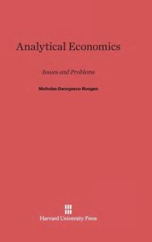 book Analytical Economics: Issues and Problems