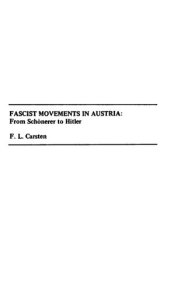 book Fascist Movements in Austria: From Schönerer to Hitler