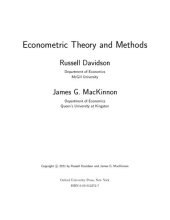 book Econometric Theory and Methods