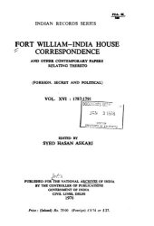 book Fort William India House correspondence Vol. XVI : 1787-1791