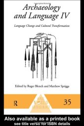 book Archaeology and Language IV: Language Change and Cultural Transformation 