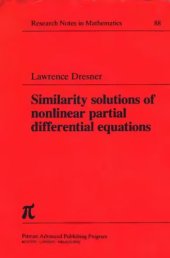 book Similarity solutions of nonlinear partial differential equations