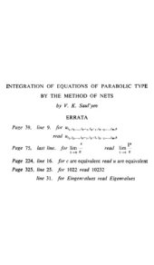 book Integration of Equations of Parabolic Type By the Method of Nets; International Series of Monographs on Pure and Applied Mathematics Volume 54 