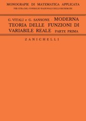 book MODERNA TEORIA DELLE FUNZIONI DI VARIABILE REALE PARTE PRIMA