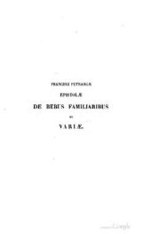 book Epistolae de rebus familiaribus et Variae